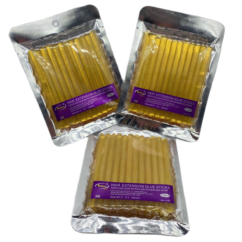 Glue Gun Hair - 24 PCS 7.0mm X 10cm Brown