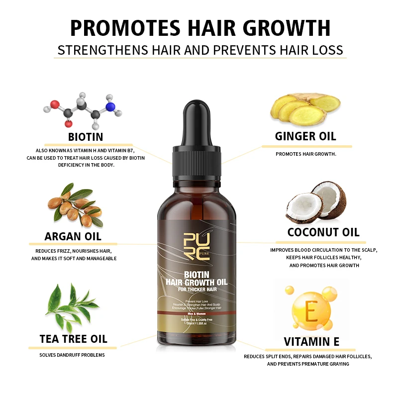 PURC Biotin Hair Oil Hair Grow - Caffeine Hair Serum ulasan dan harga