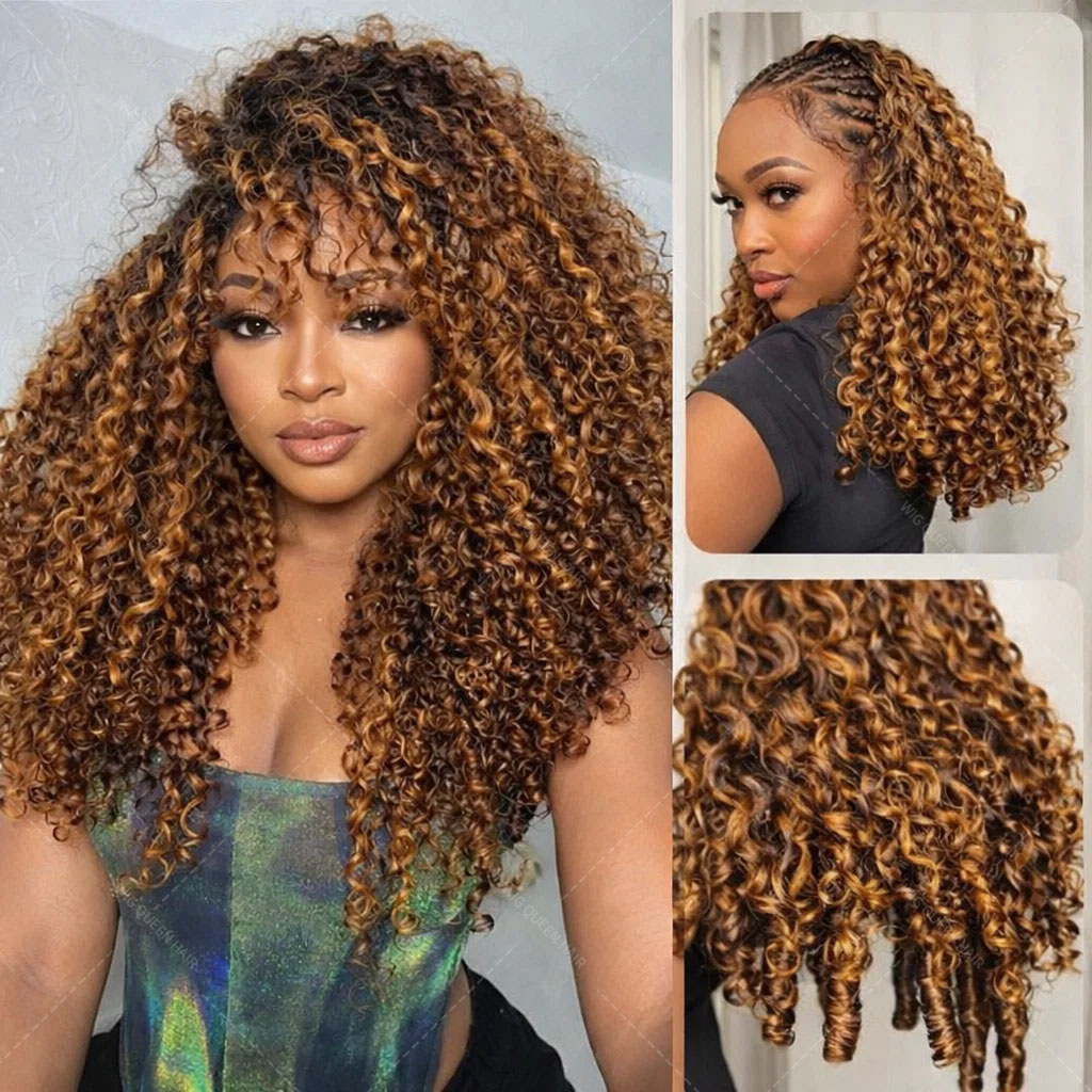 P427 Highlight Burmese Curly F - Crochet Braiding Hair ulasan dan harga
