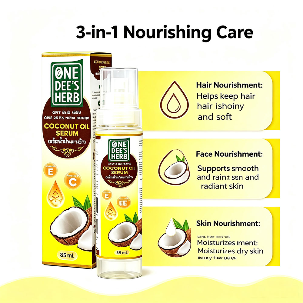 Thailand One Dee's Herb Coconu - Hair Care Oil Serum ulasan dan harga
