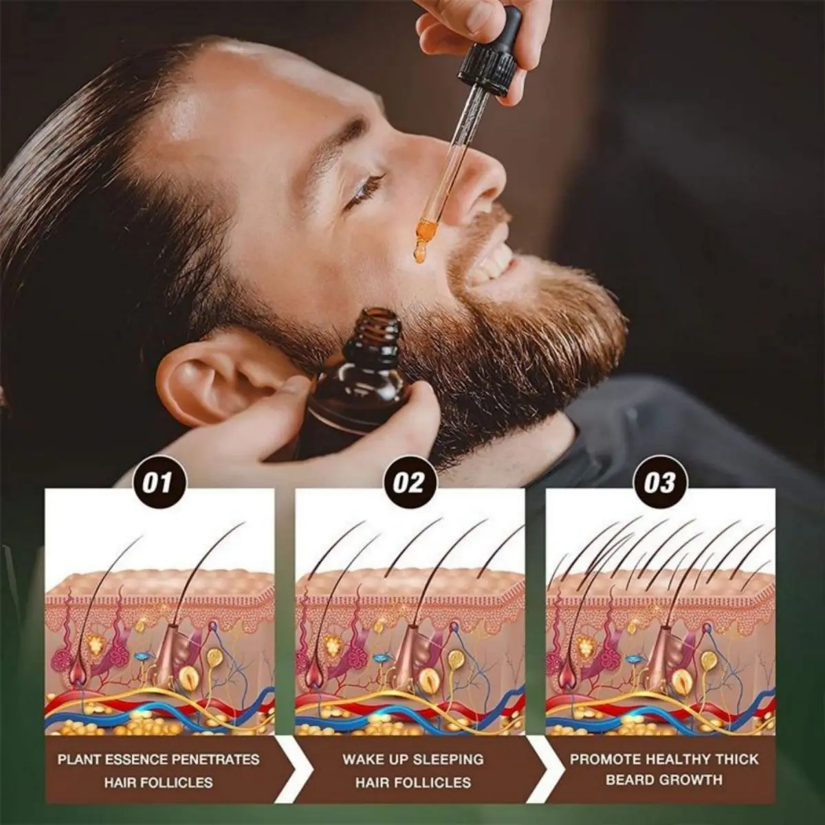 Fast Beard Growth Oil Beard Oi - Caffeine Hair Serum ulasan dan harga